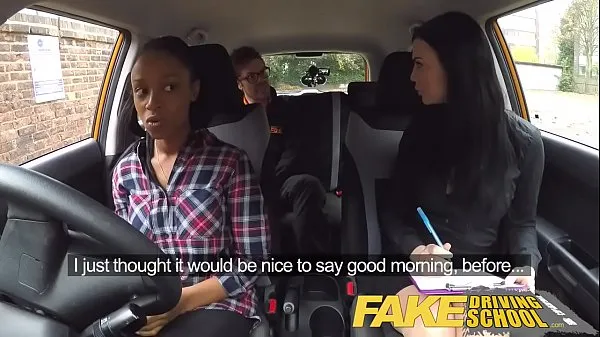 Hot Fake Driving School busty black girl fails test with lesbian examiner cool Clips