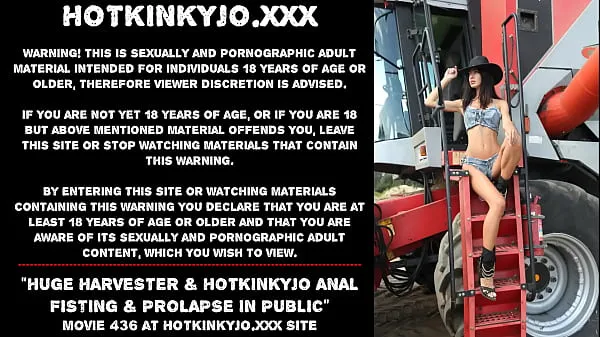 Vroči Huge harvester & Hotkinkjo results with anal fisting & prolapse in public kul posnetki