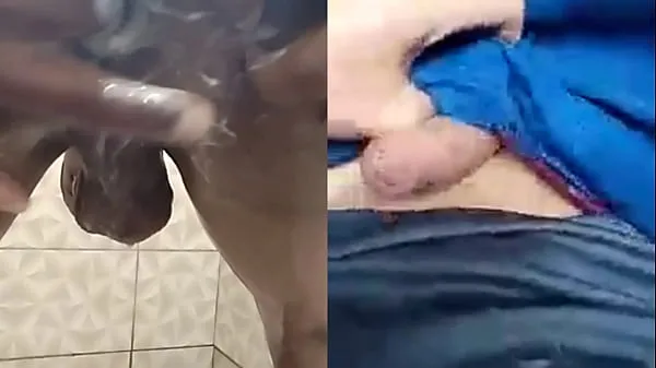 Hot Taking a shower and the bastard jacking off seje klip