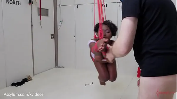 Hot Beautiful black submissive gets gagged, tied up, ass punished, and turned into an anal compass to help her dominant conquer space - Noemie Bilas cool Clips