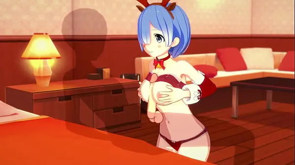 Hot Re:Zero Rem rides cock and gets a creampie for Christmas cool Clips