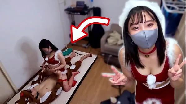 Hot She had sex while Santa cosplay for Christmas! Reindeer man gets cowgirl like a sledge and creampie cool Clips