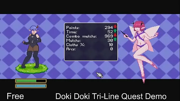 Doki Doki Tri-Line Quest ( Steam Demo Game) Role Playing 2D, Adult, Character Customization clipes legais