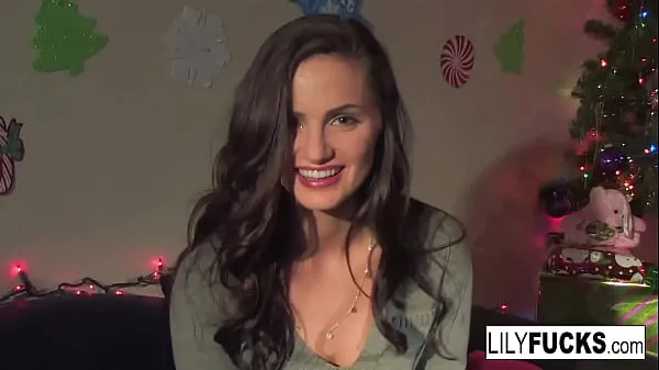Hot Lily tells us her horny Christmas wishes before satisfying herself in both holes cool Clips